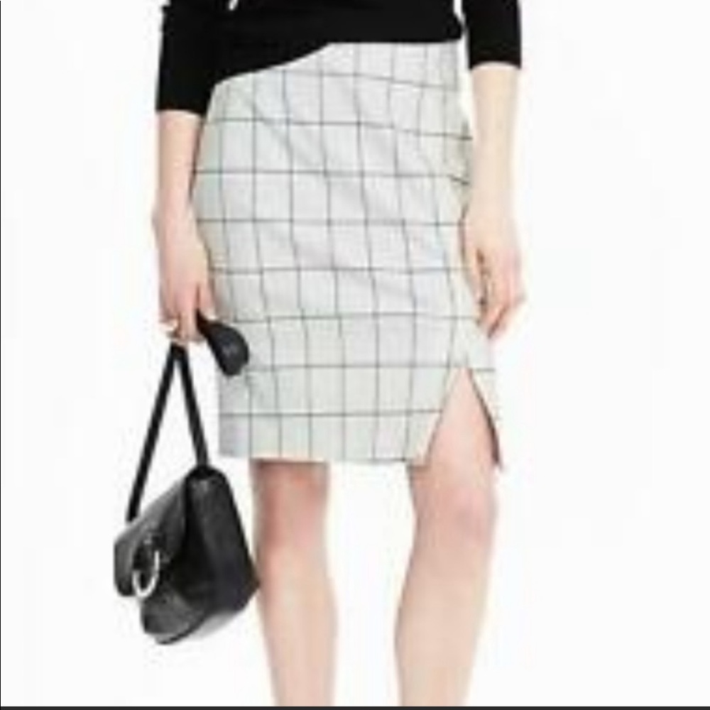 Banana republic 14 white/black slit skirt